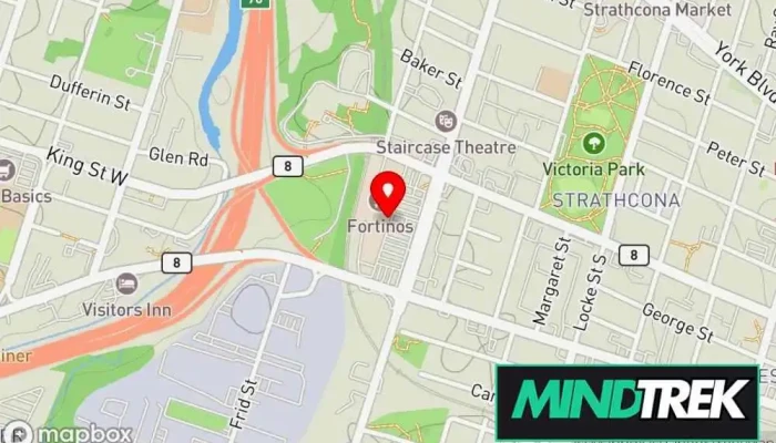 map of Activa Clinics - Hamilton Physical therapist, Acupuncture clinic, Chiropractor, Counselor, Physical therapy clinic, Psychiatrist, Psychologist, Psychotherapist, Weight loss service in Hamilton