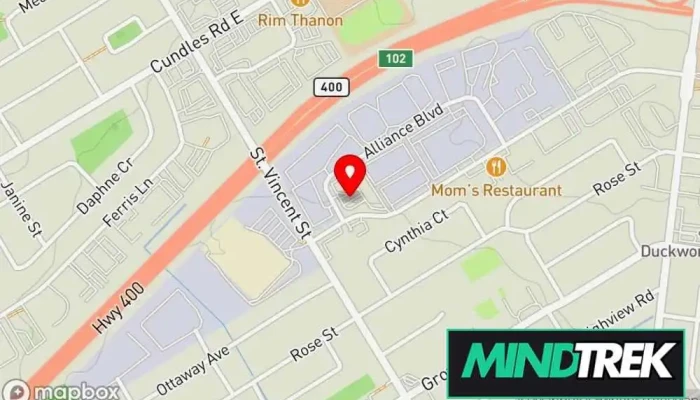 map of Bloom-Health And Wellness For Growing Families Chiropractor, Acupuncture clinic, Massage therapist in Barrie
