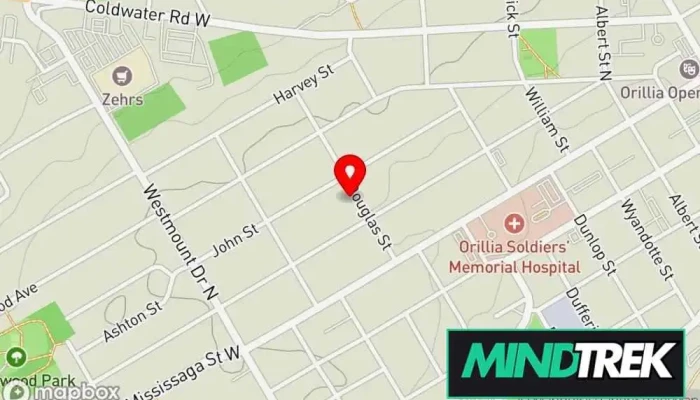 map of CBT Therapy Center Corporate office in Orillia