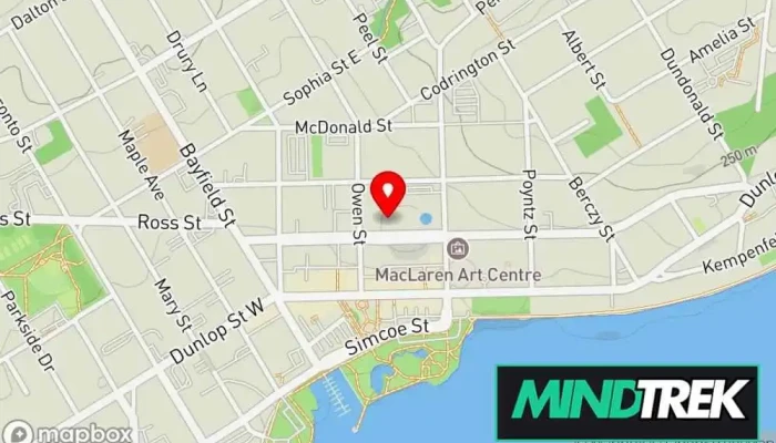 map of Dalton Associates Counselor, Mental health service, Psychologist, Psychotherapist, Therapists in Barrie