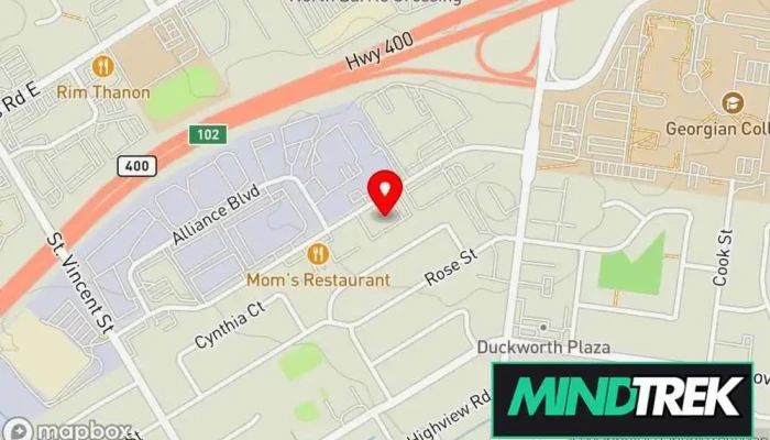 map of Dr. Jacqueline Rynard & Associates Psychologist, Counselor in Barrie