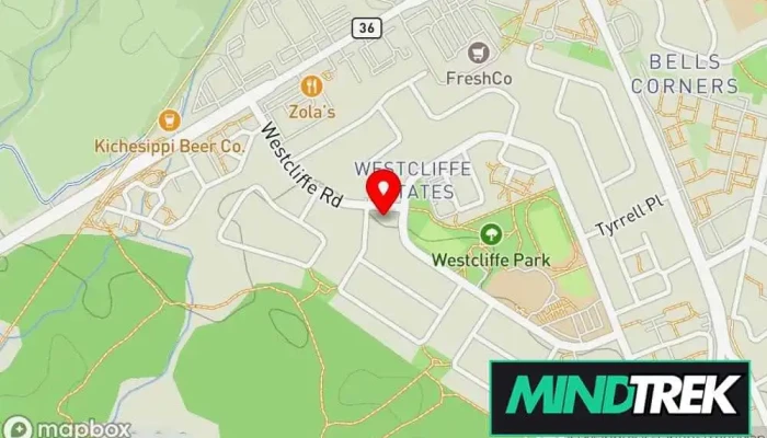 map of EcoSys Wellness Center Mental health service in Ottawa