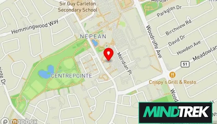 map of Four Wings Psychology Psychotherapist, EMDR psychotherapist, Mental health clinic, Psychologist in Nepean
