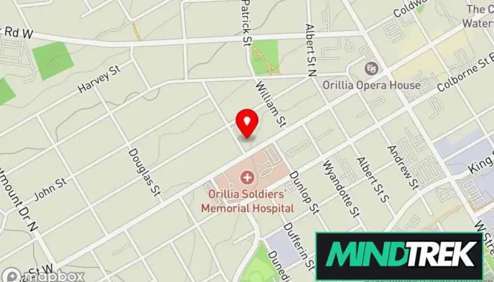 map of Glowing Hearts Psychotherapy Psychotherapist in Orillia
