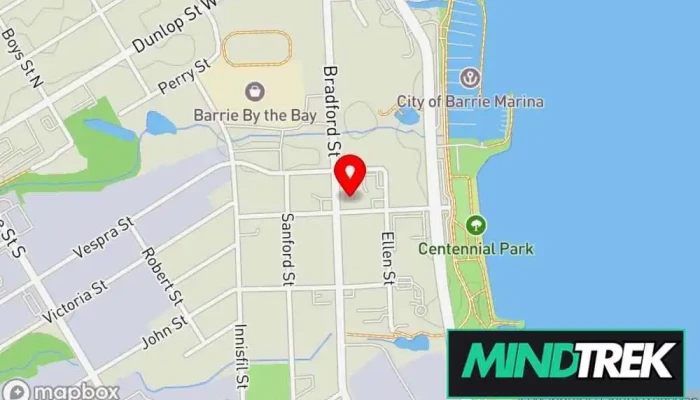 map of InnerSight Psychotherapy Psychotherapist, Counselor, Marriage or relationship counselor, Mental health clinic in Barrie