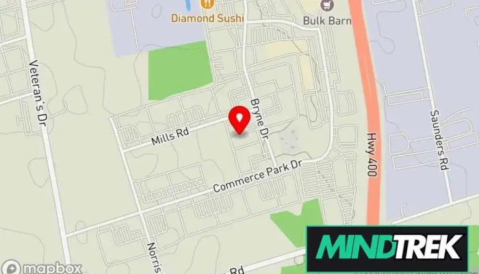 map of Mackenzie Health-Centre for Behaviour Health Sciences Mental health clinic in Barrie