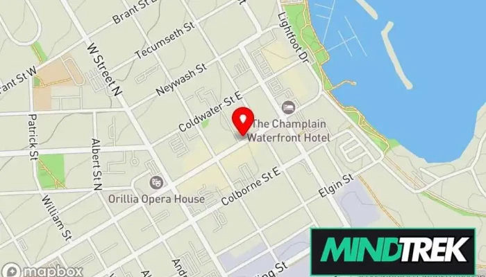 map of Miller Health Chiropractor, Acupuncture clinic, Acupuncturist, Massage therapist, Naturopathic practitioner, Nutritionist, Orthotics & prosthetics service, Physical therapist, Psychotherapist, Yoga instructor in Orillia