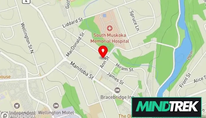 map of Miller Health Physical therapist, Chiropractor, Counselor, Massage therapist, Physical therapy clinic, Social worker in Bracebridge