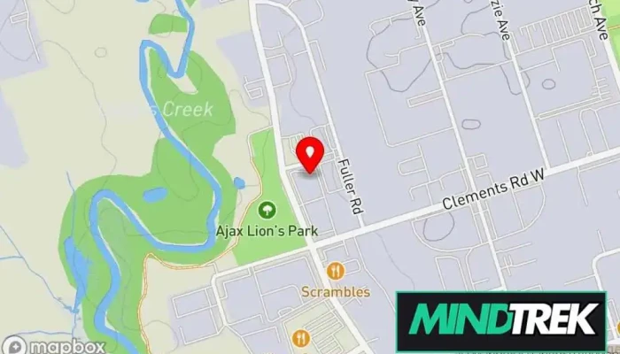 map of Mills | Gosse Psychology (Ajax Pickering) Psychologist, Child psychologist, Counselor, Mental health clinic, Psychotherapist in Ajax