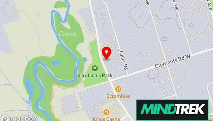 map of Mills Psychology (Therapist Alla Arshakyan) Psychologist, Child psychologist, Counselor, Family counselor, Marriage or relationship counselor, Psychotherapist in Ajax