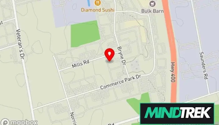 map of Mind 2 Heart Connections Mental health clinic in Barrie