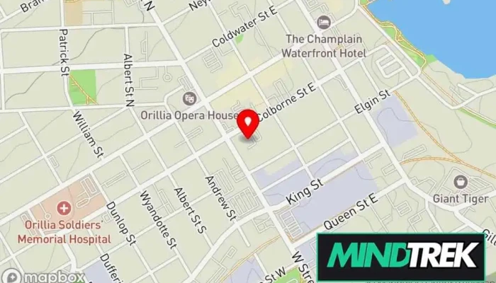 map of M.Rodway-Norman MD.,FRCPC Psychiatrist in Orillia