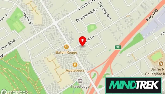 map of Nesbit Counselling Psychotherapist in Barrie
