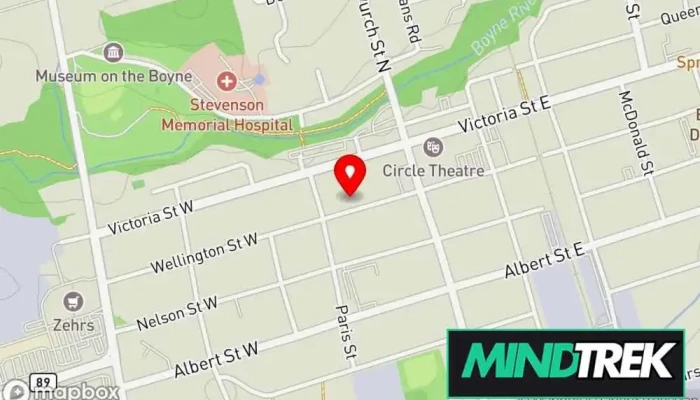map of New Path Youth and Family Services Mental health service, Social services organization in Alliston