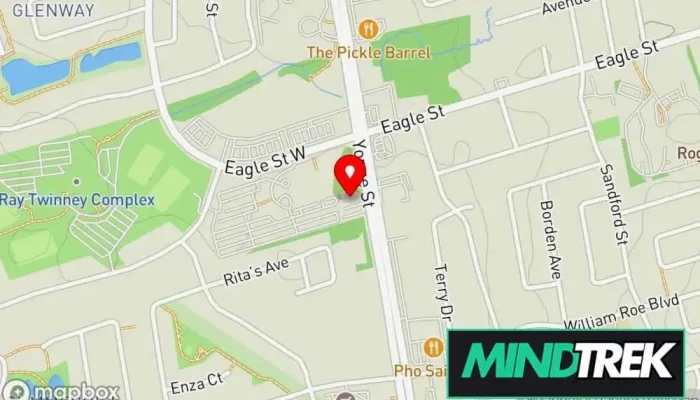 map of Northern Elm Assessment and Treatment Mental health clinic in Newmarket