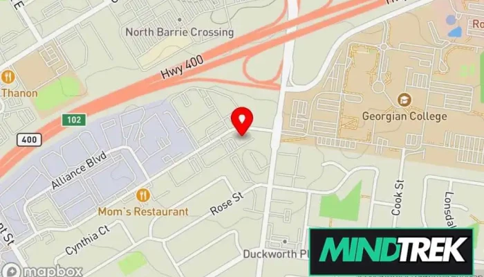 map of OCD North Mental health service in Barrie