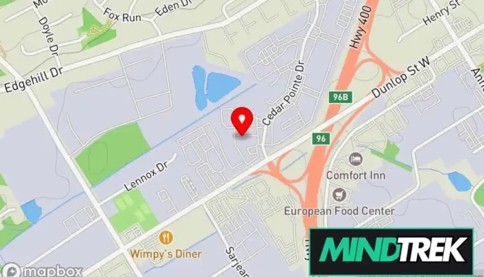 map of OCD Wellness Social worker, Counselor, Family counselor, Mental health service, Psychotherapist in Barrie