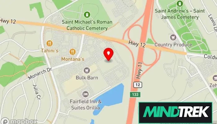 map of Orillia Sports Medicine Sports medicine clinic in Orillia