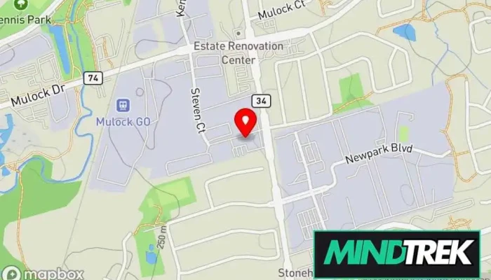 map of Positive Mind Wellness Inc. Psychotherapist in Newmarket