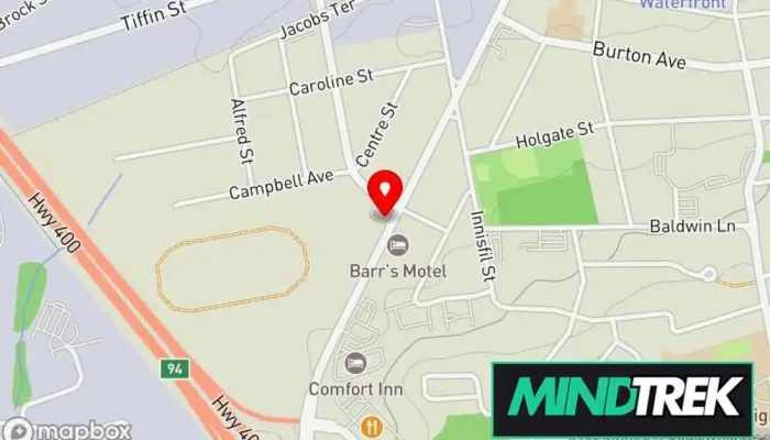 map of Reset Counselling & Psychotherapy | Lindsay Tsang & Associates | Barrie, ON Counselor, Marriage or relationship counselor, Mental health service in Barrie