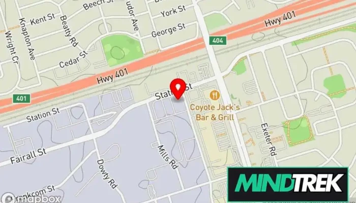 map of Safe Spaces Therapy Mental health service in Ajax