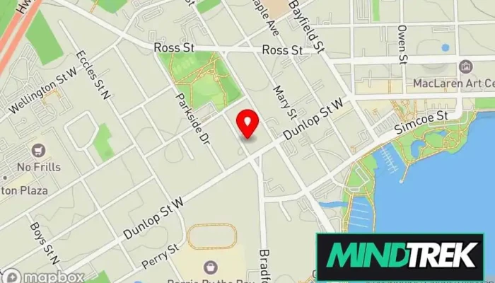 map of Serebro Health Psychotherapist, Counselor in Barrie