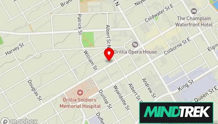 map of Sparrow Therapy Psychotherapist in Orillia