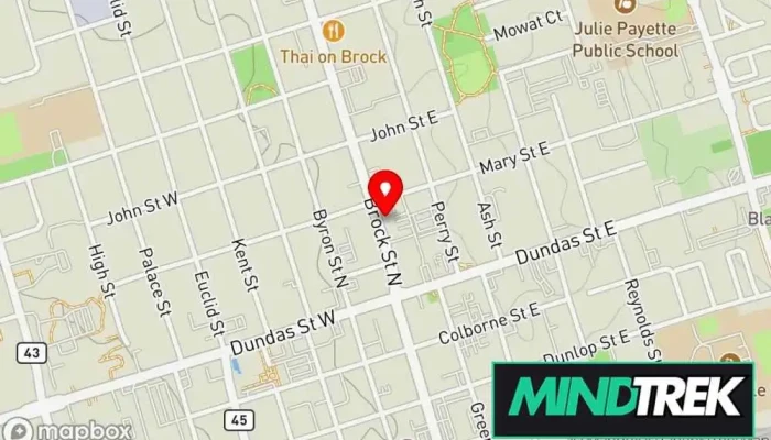 map of Thrive CBT - Counselling & Psychotherapy Mental health clinic, Counselor, Psychotherapist in Whitby