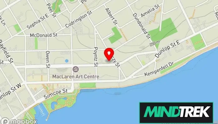 map of Vault Mental Health Mental health service in Barrie