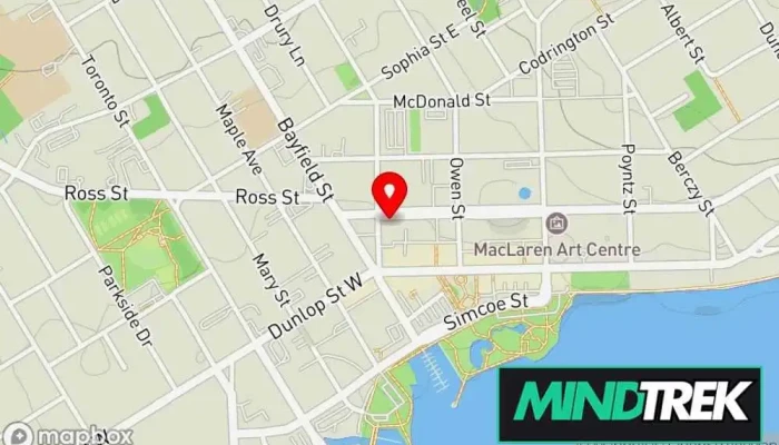 map of VOX Mental Health Psychotherapist, Counselor, Marriage or relationship counselor, Social worker in Barrie