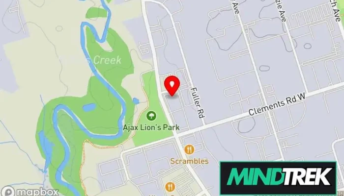 map of Whole Body and Mind Massage therapist, Homeopath, Reflexologist, Reiki therapist, Sports massage therapist in Ajax