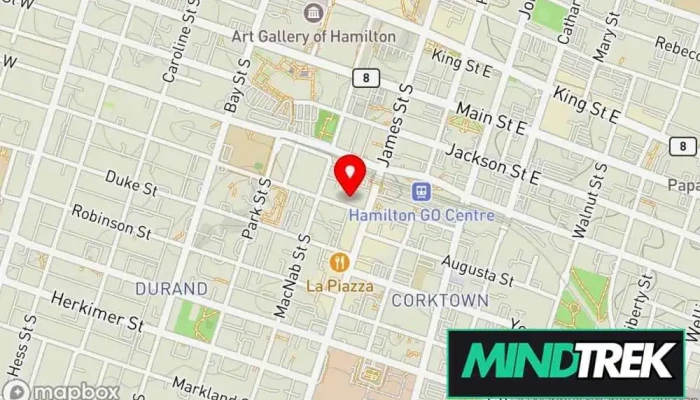 map of Yuill Psychotherapy EMDR psychotherapist in Hamilton